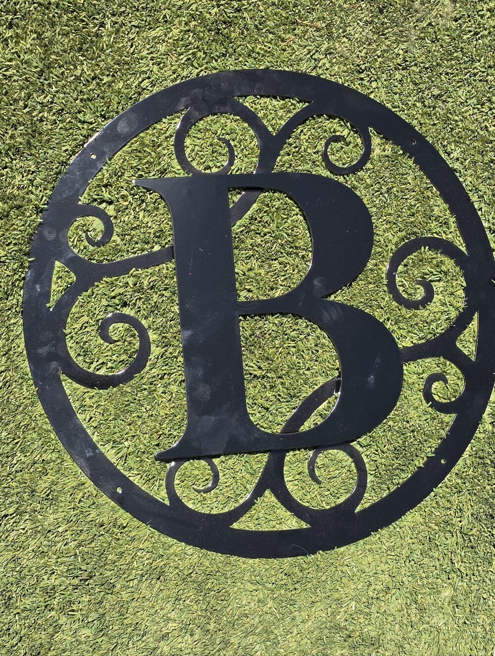 Monogram B Art, Metal, Outdoor Decor